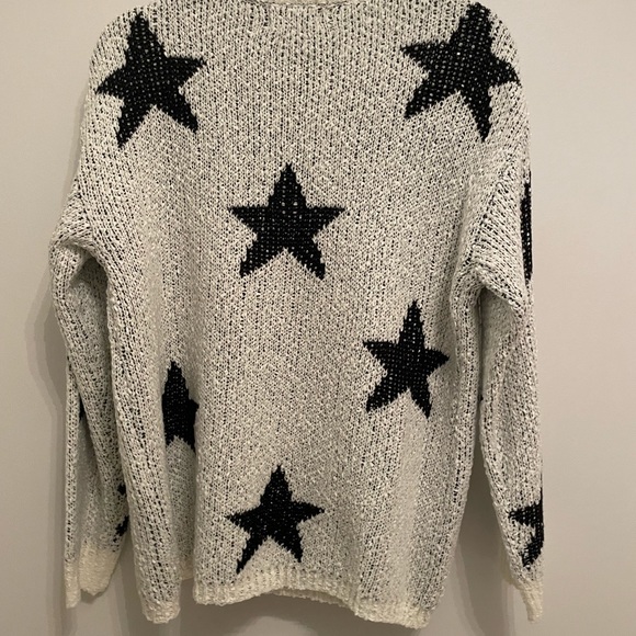 Altar’d state white sweater with black stars! Worn only once. - Picture 3 of 5